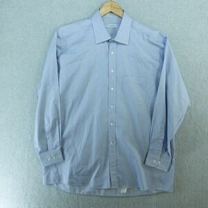 Christian Dior Mens 18 4/5 Dress Shirt 100%‎ Egyptian Cotton Blue Striped Preppy